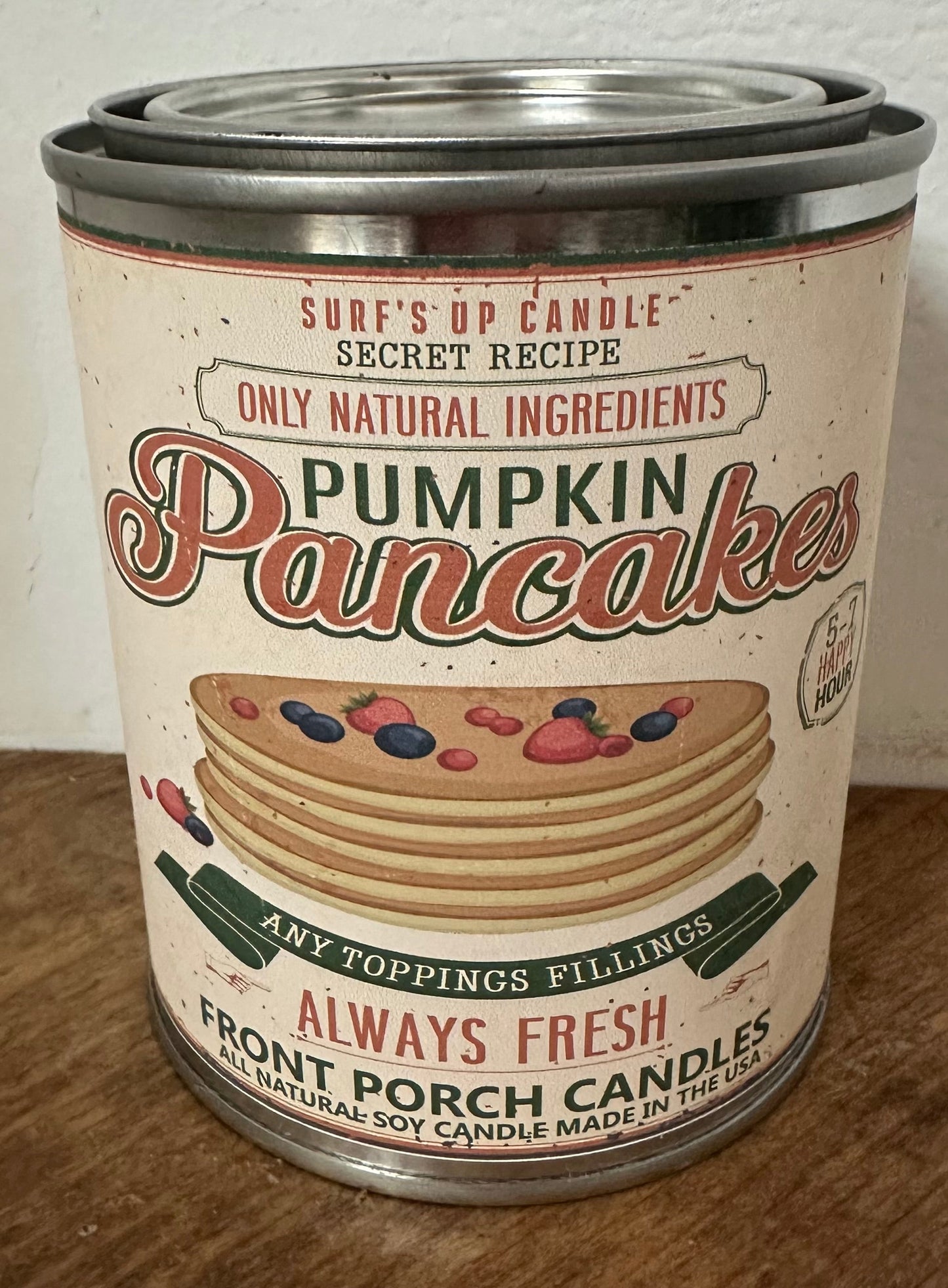 Pumpkin Pancakes- Vintage Surf Collection Pint Can Soy Candle