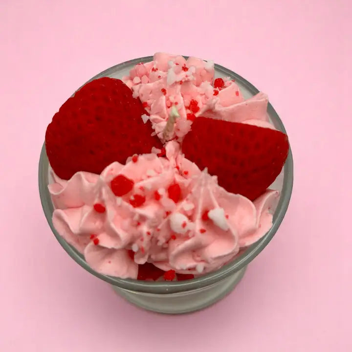 Strawberry Crunch Cake Dessert Candle