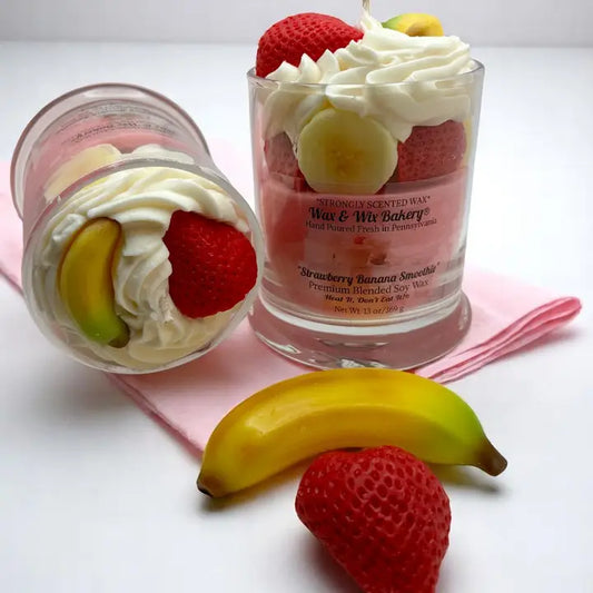Strawberry Banana Smoothie Dessert Candle