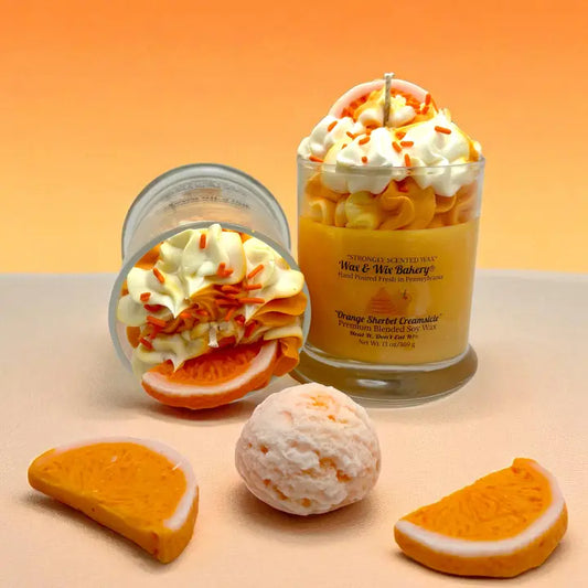 Orange Sherbet Creamsicle Dessert Candle