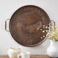 French Country Rooster Wall Tray – Copper Metal Farmhouse Decor Sign