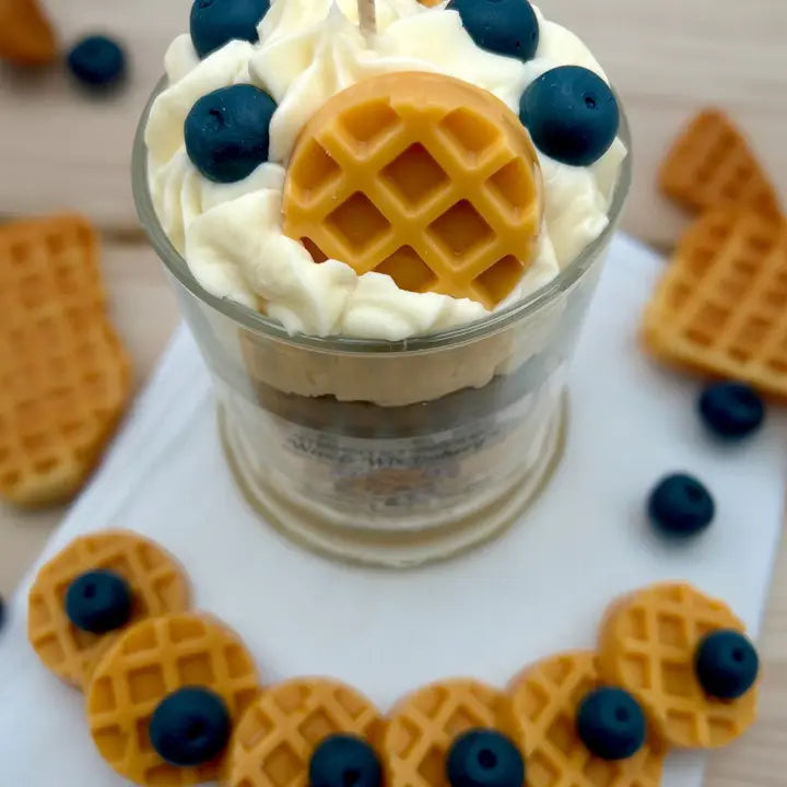 Blueberry Maple Waffle Dessert Candle