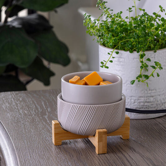 Wooden Pedestal Hot Plate Wax Warmer