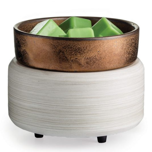 White Washed Bronze Hot Plate Wax Warmer