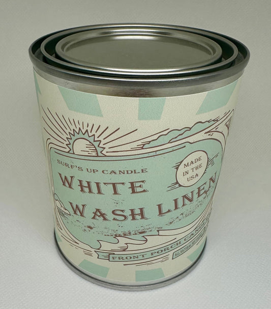 White Wash Linen- Vintage Surf Collection Pint Can Soy Candle